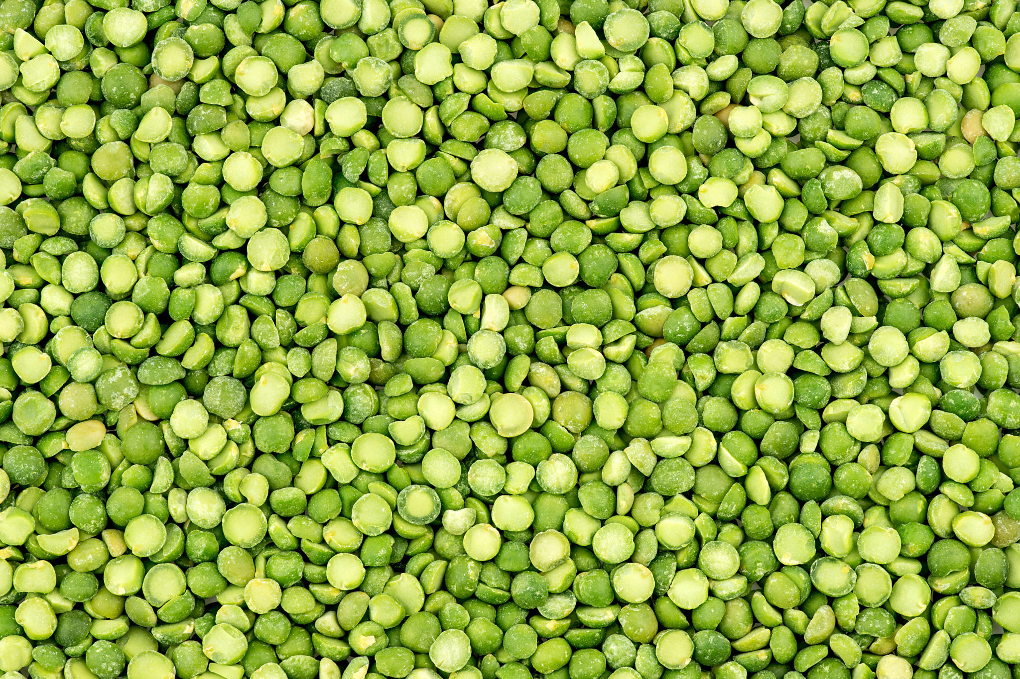 Close-up of green split peas